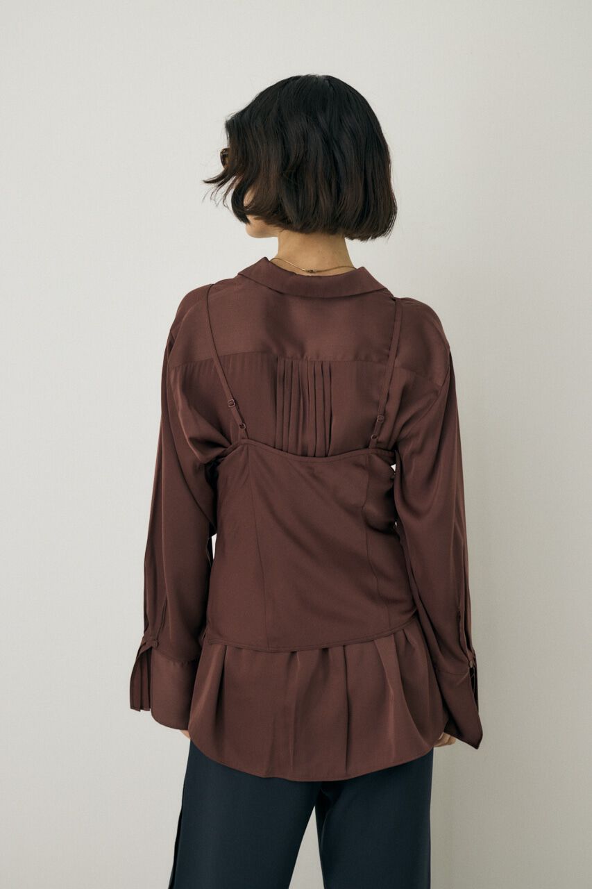 MOUSSY「サテンシャツ　リサイクルポリエステル&times;レーヨン素材」|シャツ・ブラウス|