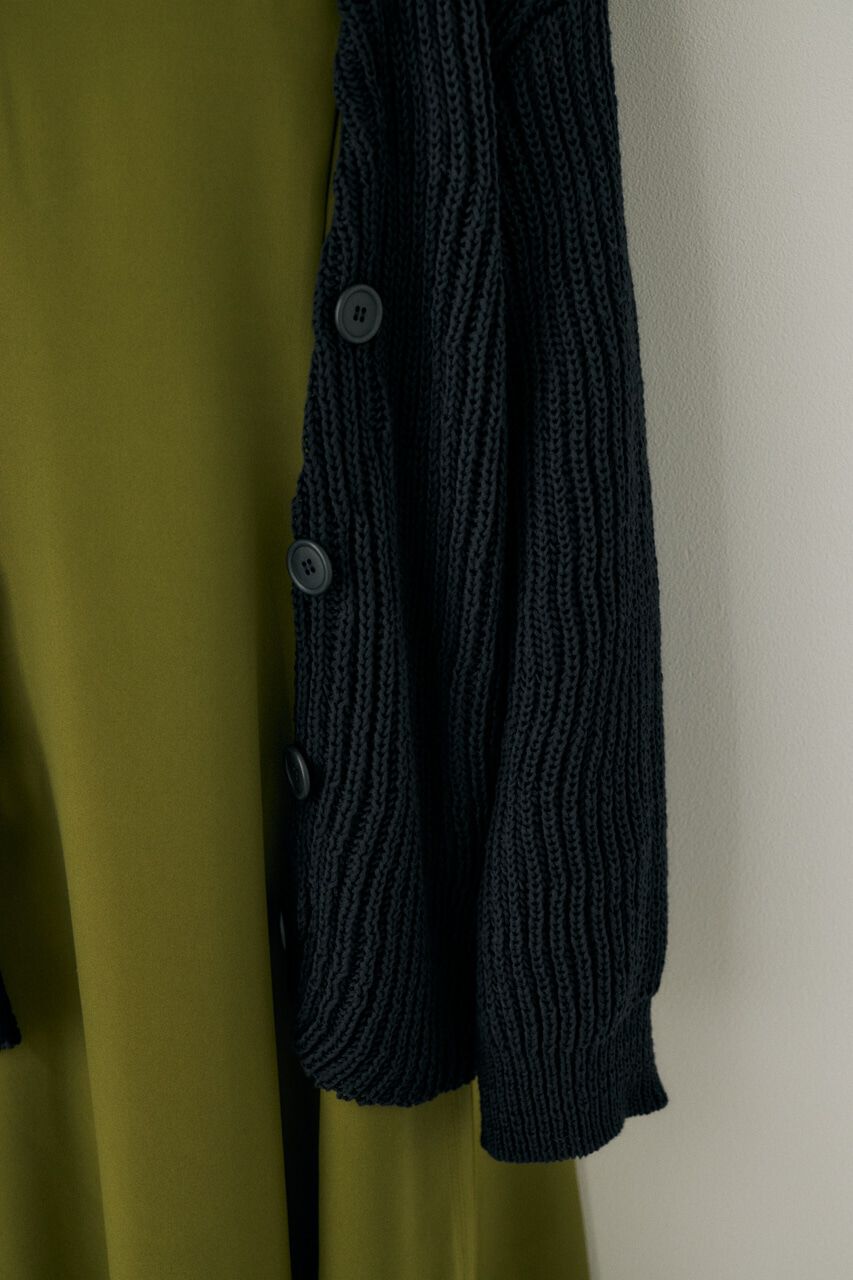 MOUSSY「メランジニットカーディガン　コットン&times;リサイクルポリエステル混」|カーディガン|