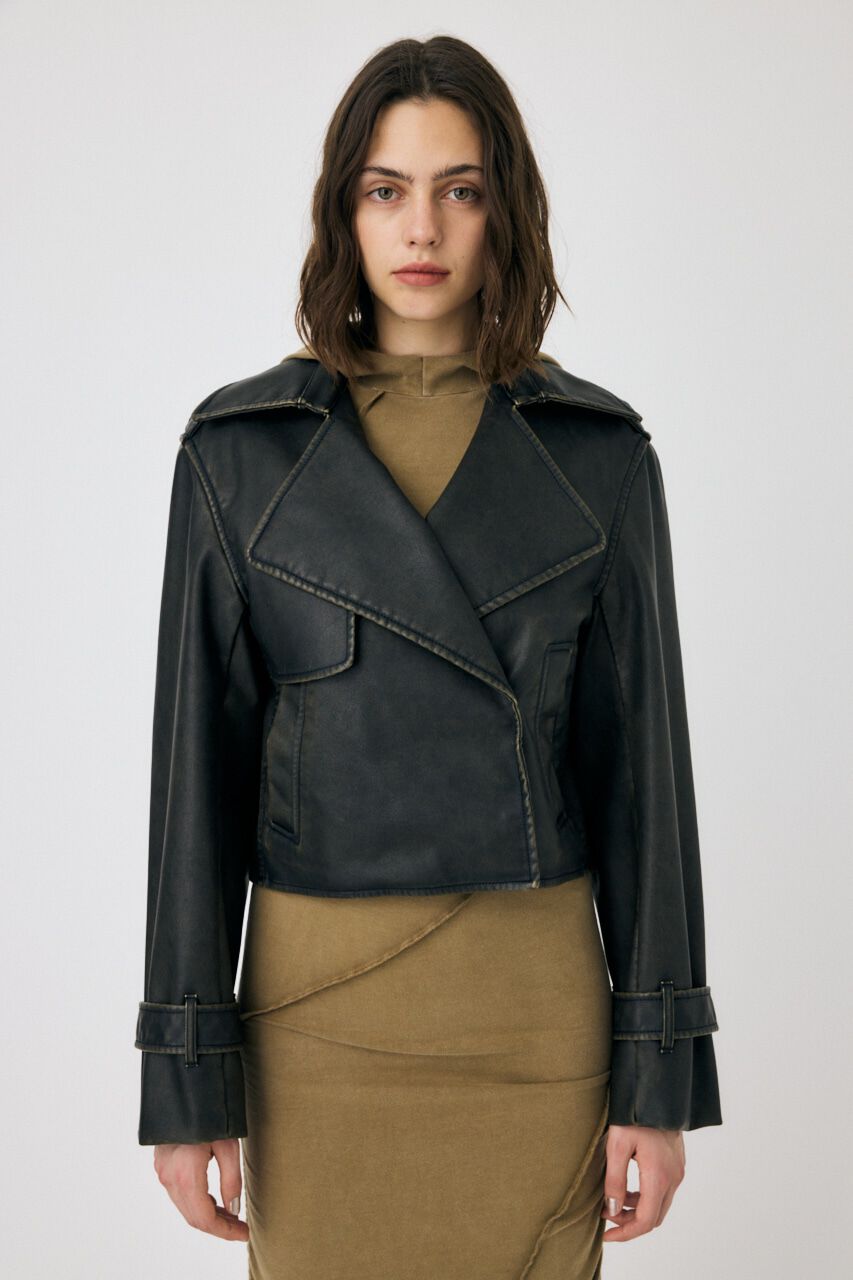 MOUSSY「F/LEATHER SHORT トレンチジャケット」|その他|