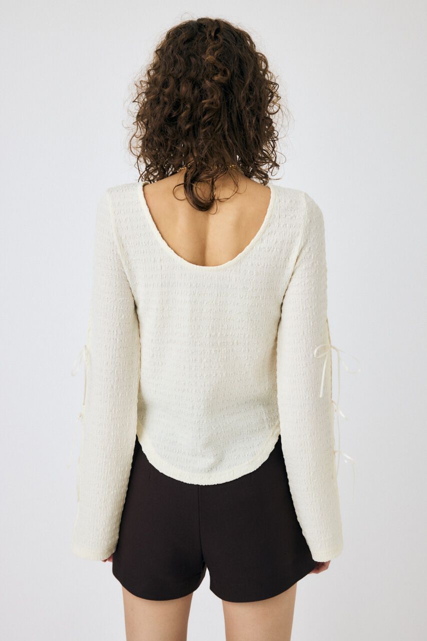 MOUSSY「SLEEVE RIBBON トップス」|Tシャツ・カットソー|