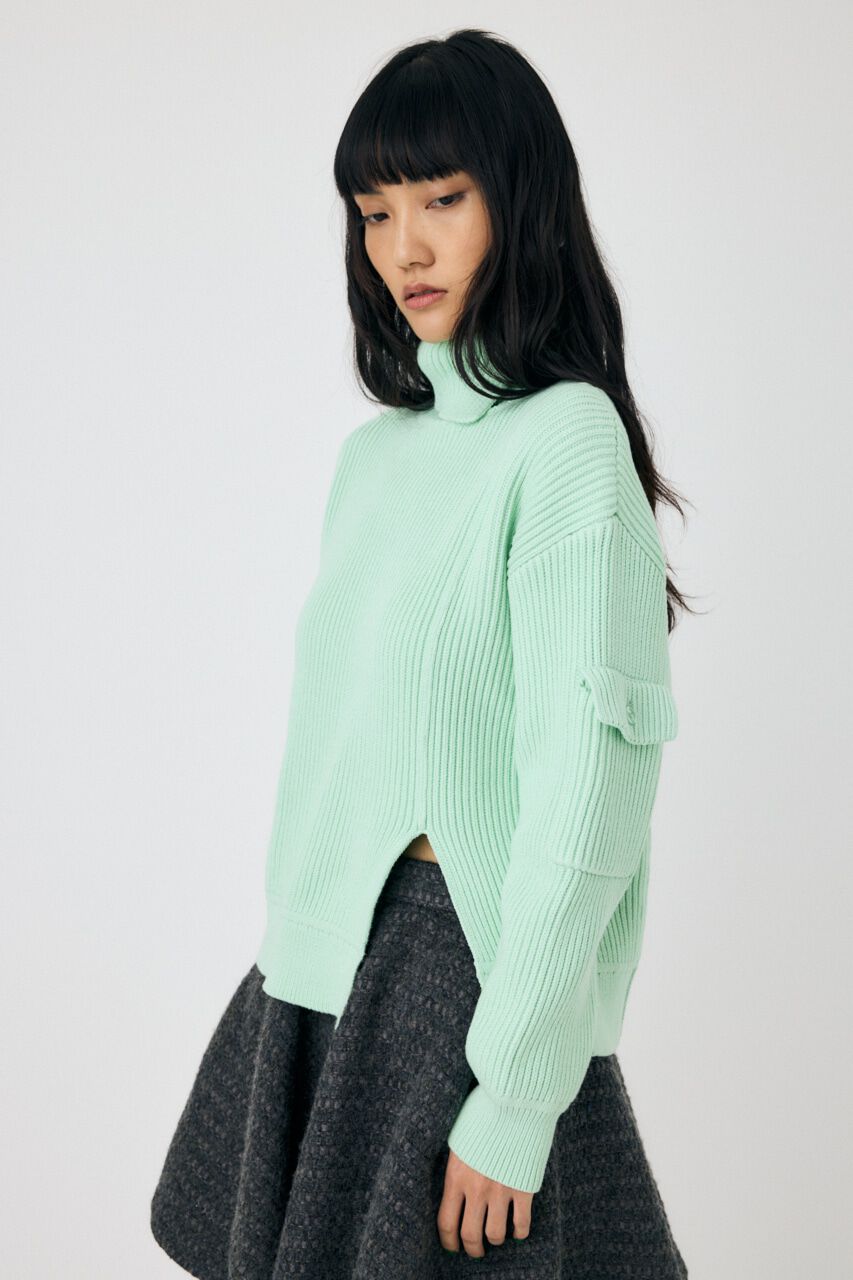 MOUSSY「SLIT ハイネックセーター」|ニット・セーター|