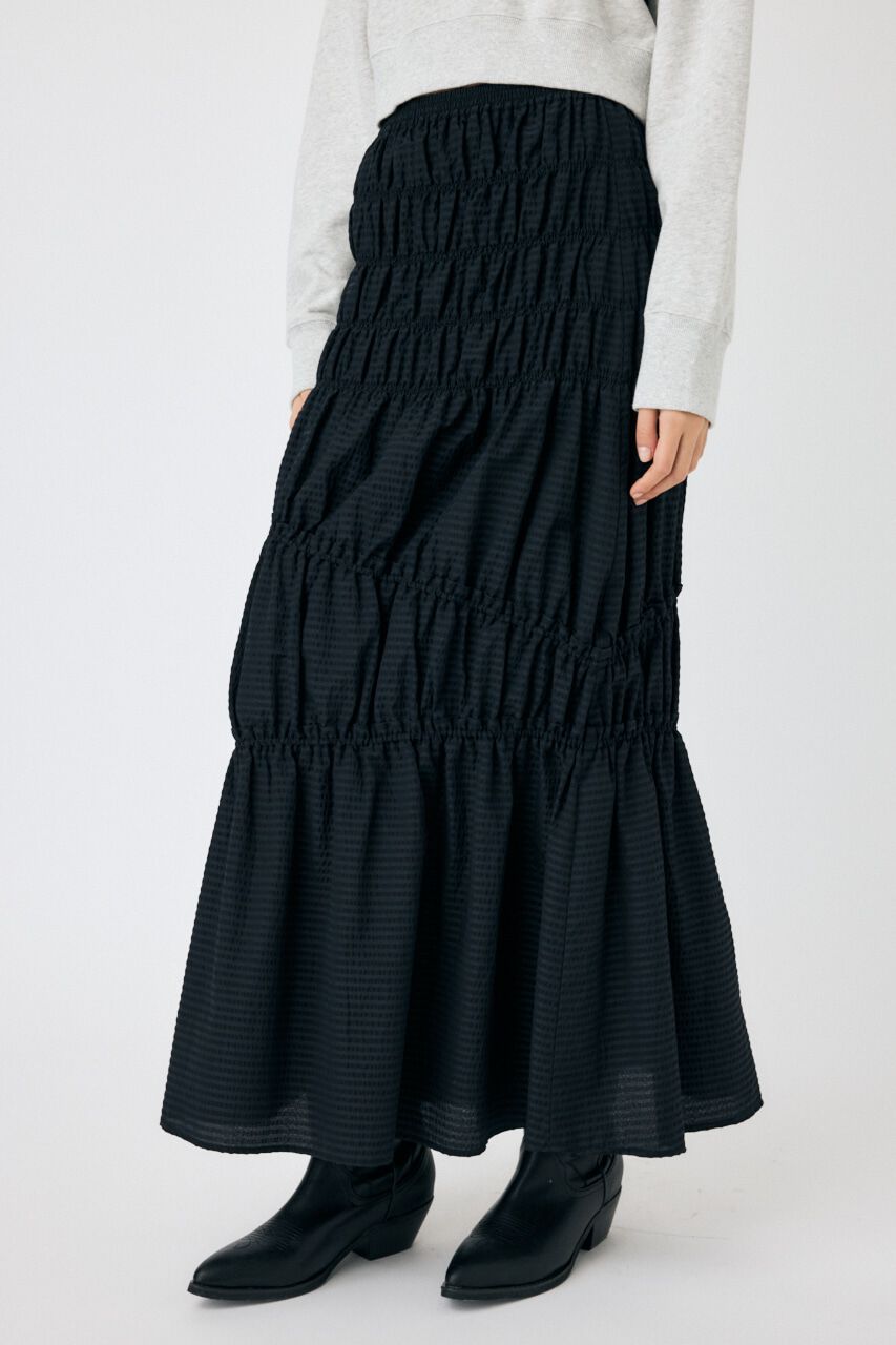 MOUSSY「PLAID GATHER スカート」|スカート|BLK
