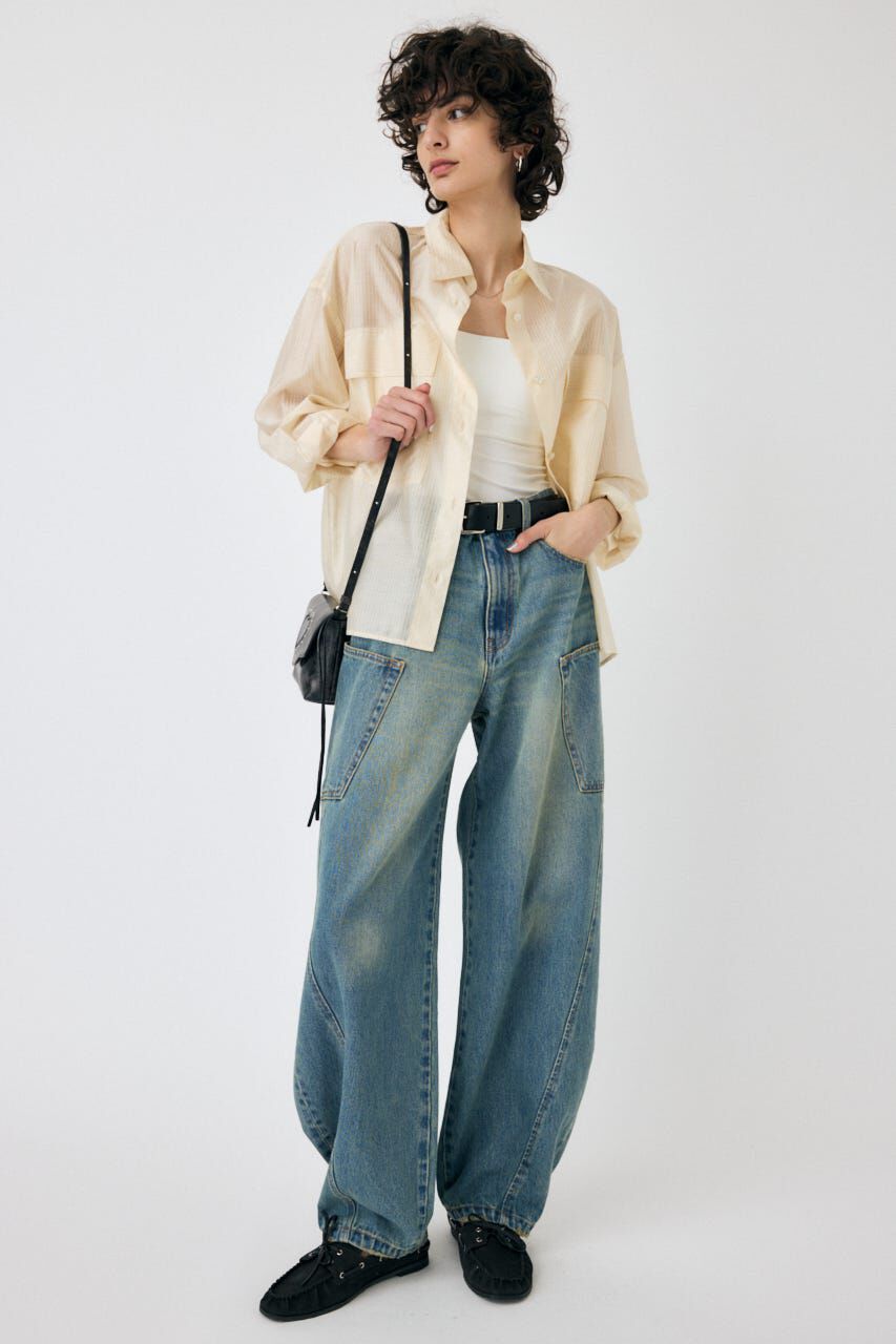 MOUSSY「NARROWED HEM コクーンストレート」|デニム|