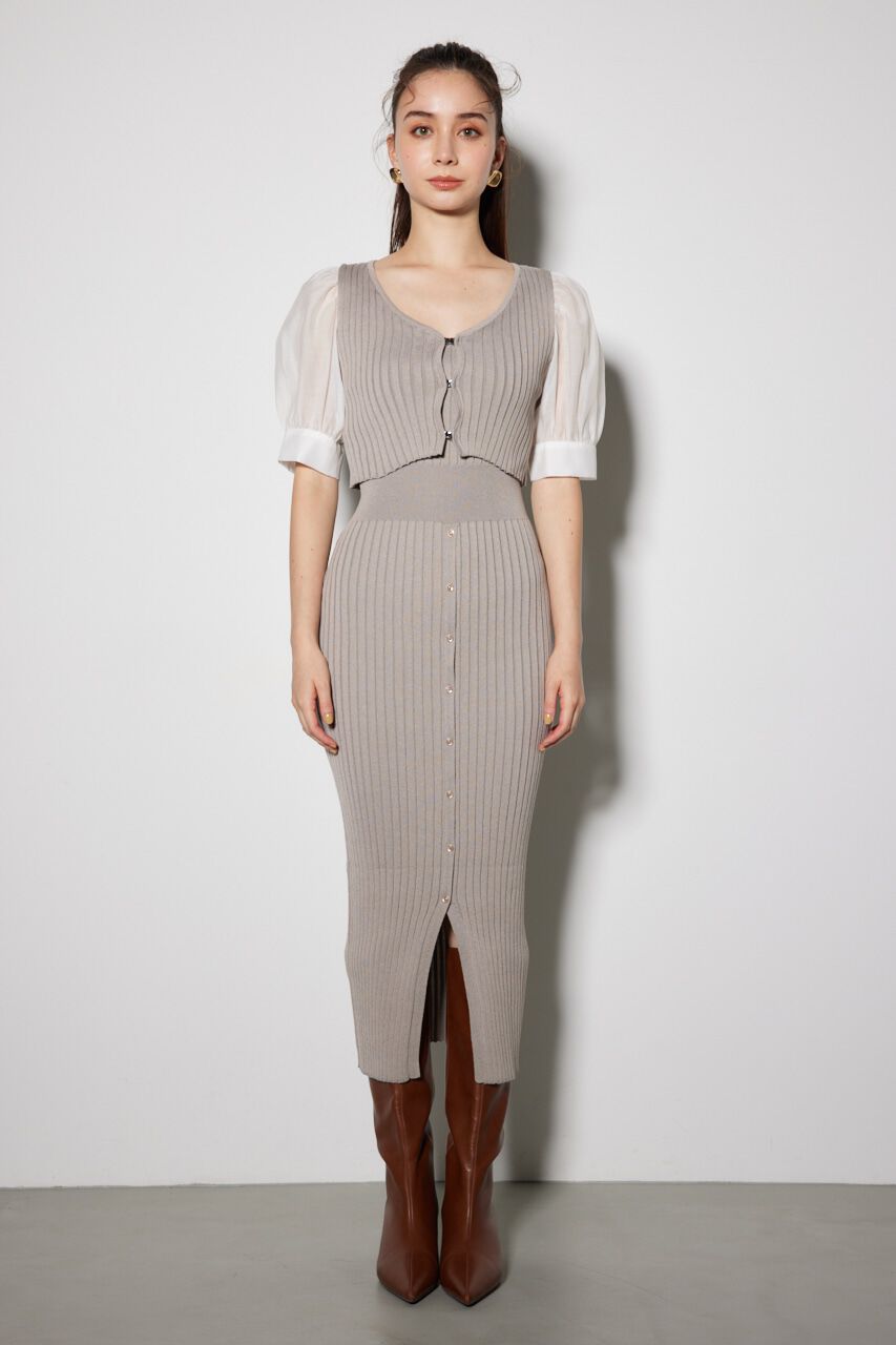 rienda「シアースリーヴコンビカーデセットワンピース」|ワンピース|