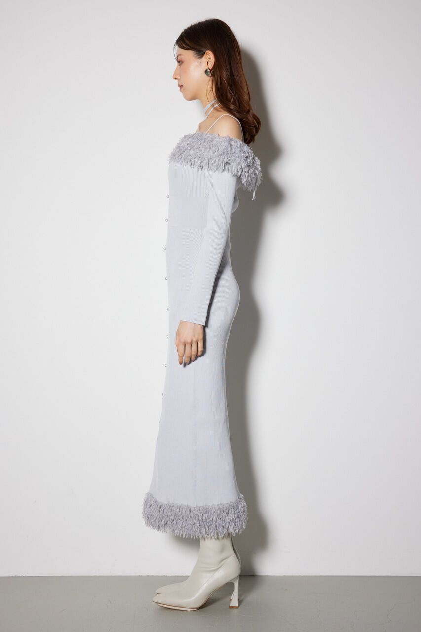 rienda「フェイクファーオフショルタイトニットワンピース」|ワンピース|