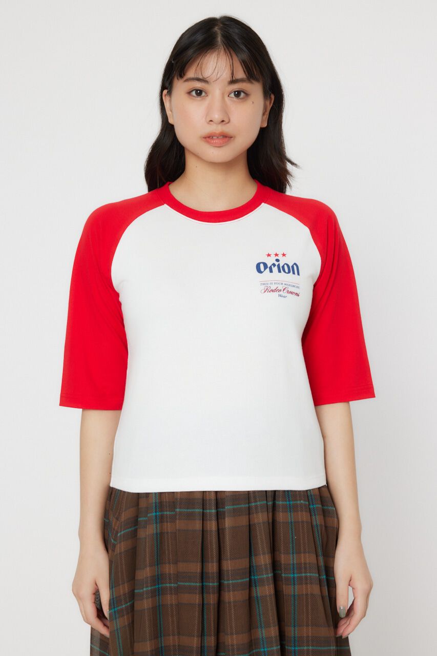 RODEO CROWNS「Orion BeerxRCSラグラン5分トップス」|Tシャツ・カットソー|