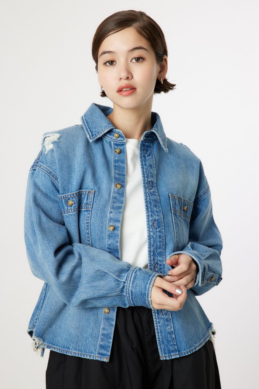 RODEO CROWNS「ダメージデニムシャツ」|シャツ・ブラウス|