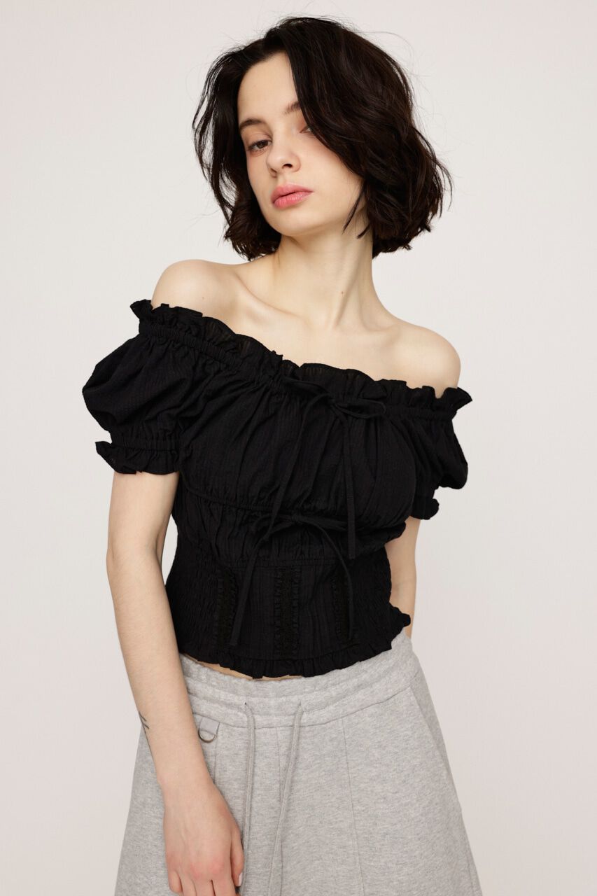 SLY「COTTON LACE トップス」|シャツ・ブラウス|BLK