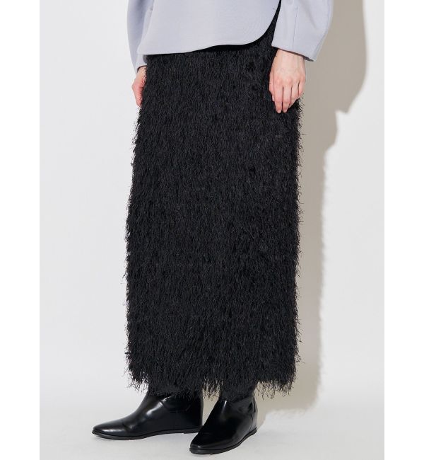 ELENDEEK「FEATHER YARN STRAIGHT SK」|スカート|ブラック