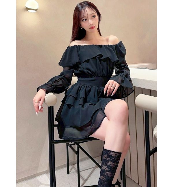 RESEXXY「オフショルシフォンミニワンピース」|ワンピース|