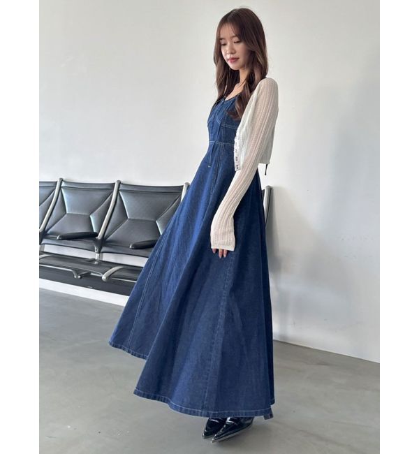 dazzlin「フロントホックデニムジャンスカ」|ワンピース|
