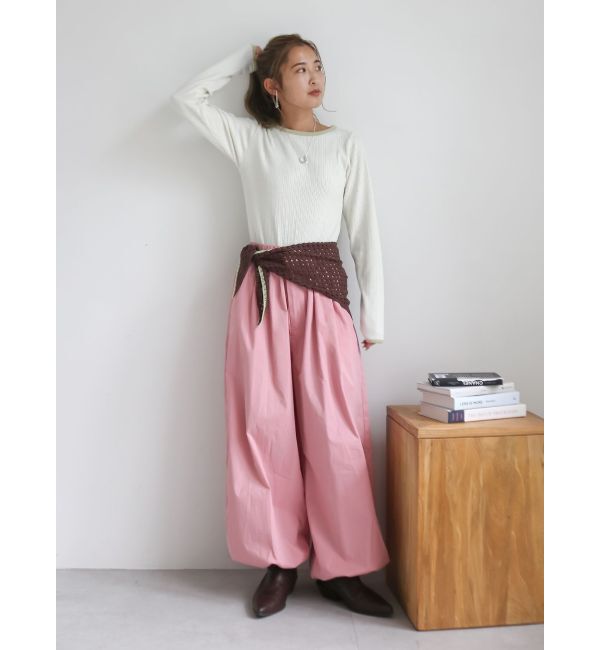 Ungrid「バレルレッグタックパンツ」|その他|