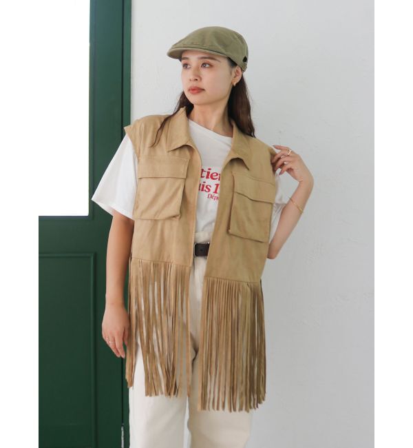 Ungrid「フェイクスウェードフリンジベスト」|その他|