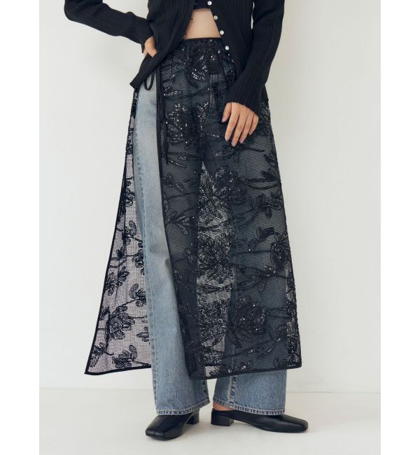 Ungrid「スパンコールマルチウェイメッシュスカート」|スカート|