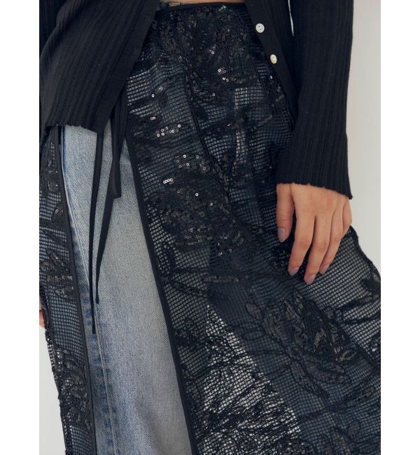 Ungrid「スパンコールマルチウェイメッシュスカート」|スカート|