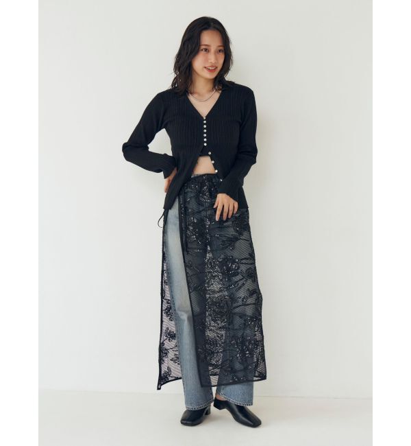 Ungrid「スパンコールマルチウェイメッシュスカート」|スカート|