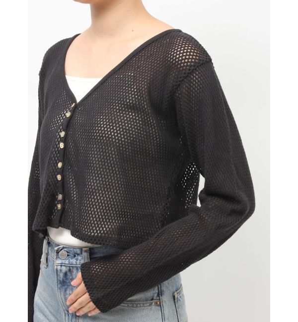 Ungrid「メッシュショートカーディガン」|カーディガン|