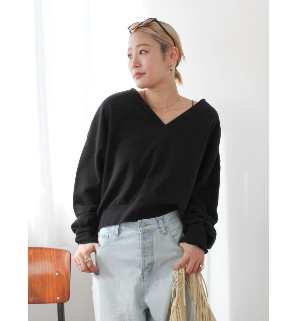 Ungrid「Vネックデザインスウェット」|スウェット・ジャージ|