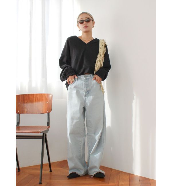 Ungrid「Vネックデザインスウェット」|スウェット・ジャージ|