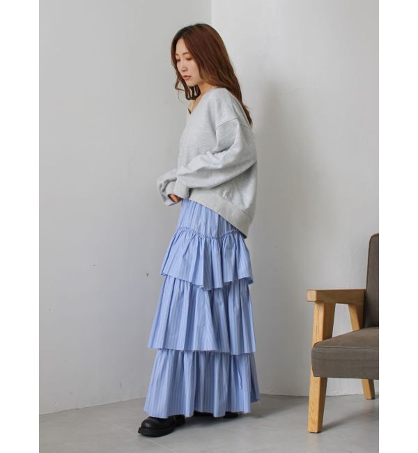 Ungrid「Vネックデザインスウェット」|スウェット・ジャージ|