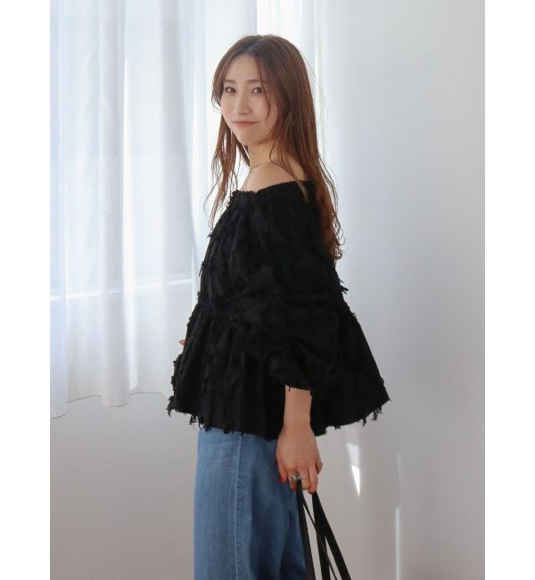 Ungrid「【WEB限定】ジャカードオフショルブラウス」|シャツ・ブラウス|