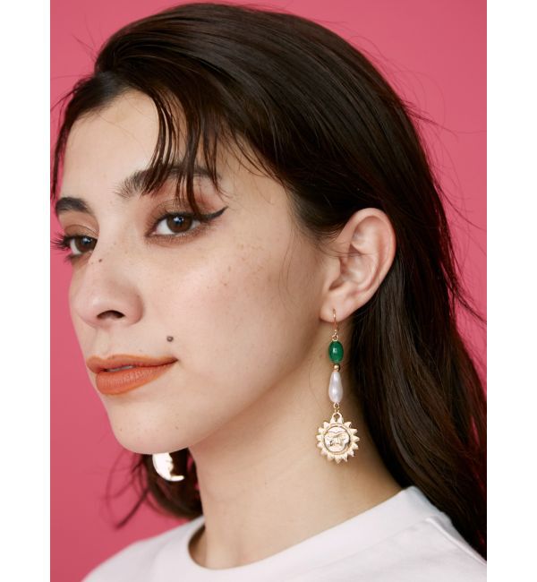 EVRIS「STONE MIX SUNNY ピアス」|ピアス|ゴールド