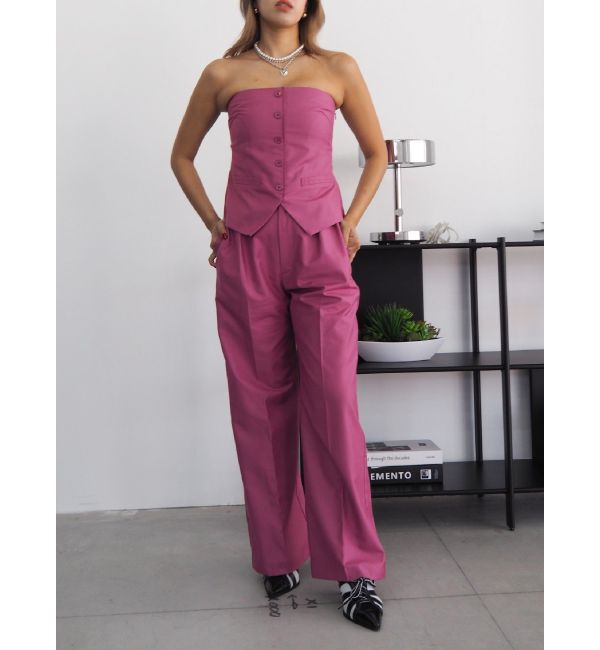 EVRIS「ハイウエストタックワイドパンツ【セットアップ着用可能】」|その他|