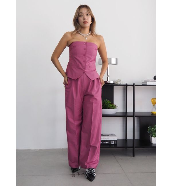 EVRIS「ハイウエストタックワイドパンツ【セットアップ着用可能】」|その他|