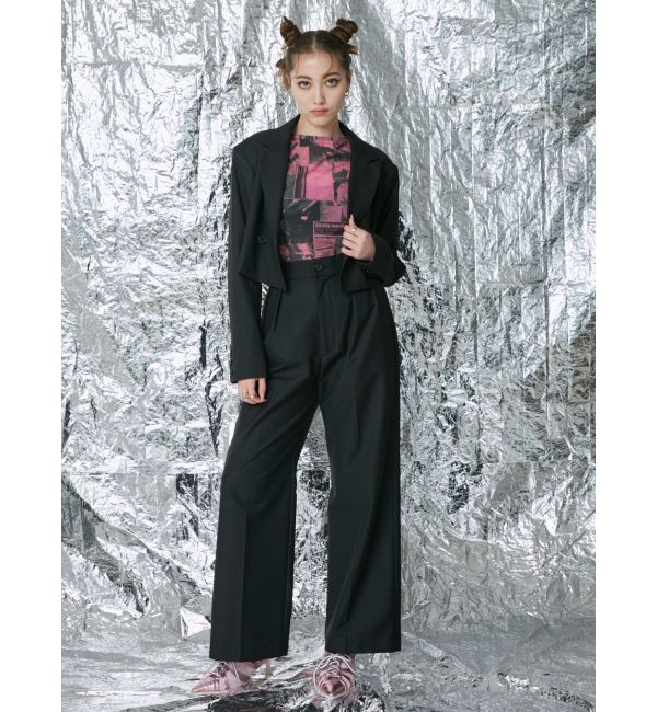 EVRIS「ハイウエストタックワイドパンツ【セットアップ着用可能】」|その他|