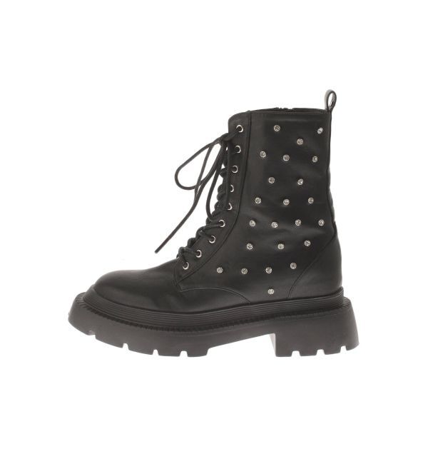 EVRIS「ビジューレースアップインソールワークブーツ」|ショートブーツ|