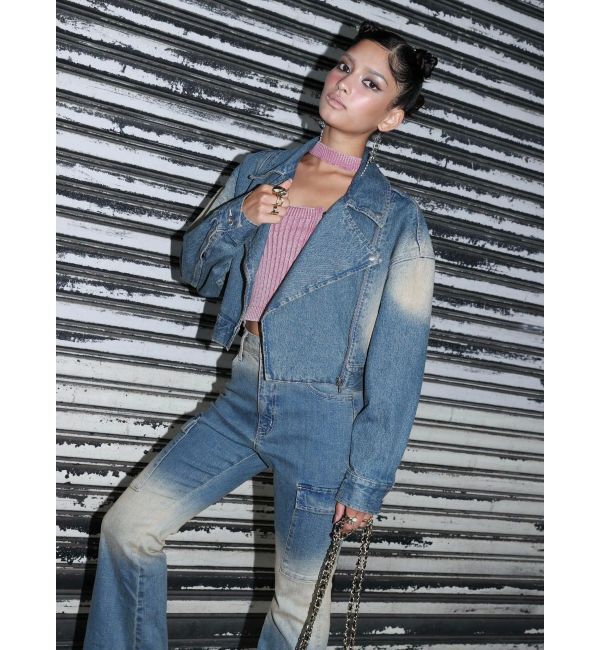 EVRIS「Eモチーフピグメントチョーカーベアニットトップス」|ニット・セーター|