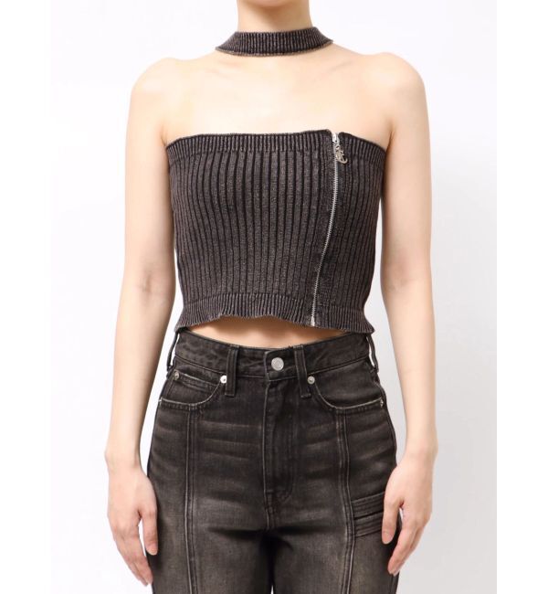 EVRIS「Eモチーフピグメントチョーカーベアニットトップス」|ニット・セーター|