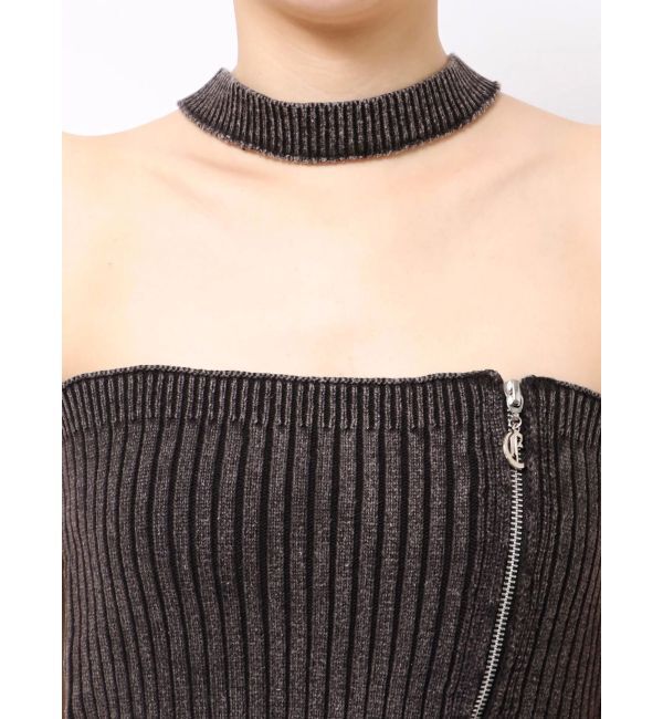 EVRIS「Eモチーフピグメントチョーカーベアニットトップス」|ニット・セーター|