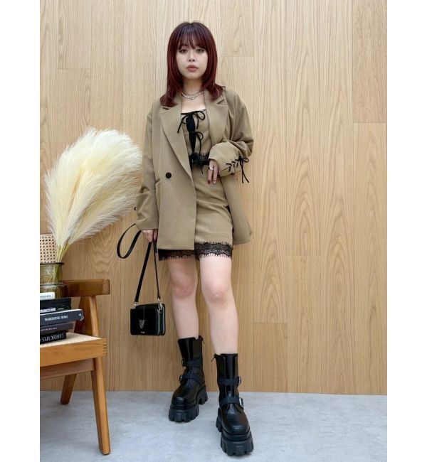 EVRIS「レースアップリボンビスチェ【セットアップ着用可能】」|タンクトップ|