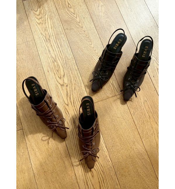 EVRIS「レースアップポインテッドヒール」|サンダル|