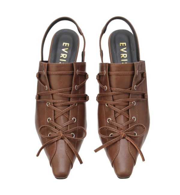 EVRIS「レースアップポインテッドヒール」|サンダル|