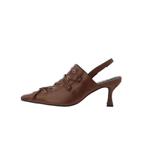 EVRIS「レースアップポインテッドヒール」|サンダル|