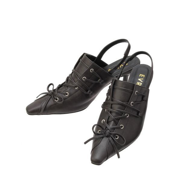 EVRIS「レースアップポインテッドヒール」|サンダル|