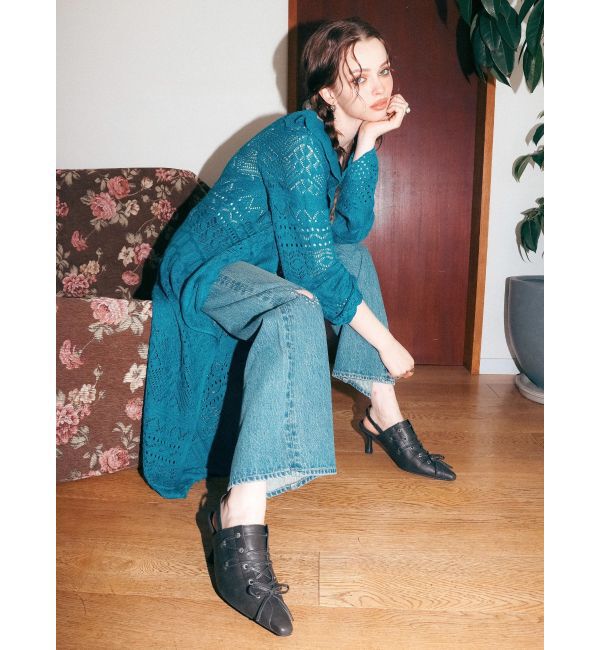 EVRIS「レースアップポインテッドヒール」|サンダル|