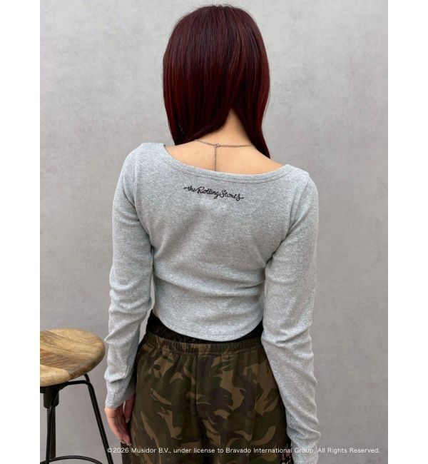 EVRIS「【ザ・ローリング・ストーンズ】ヘンリーネックトップス」|Tシャツ・カットソー|