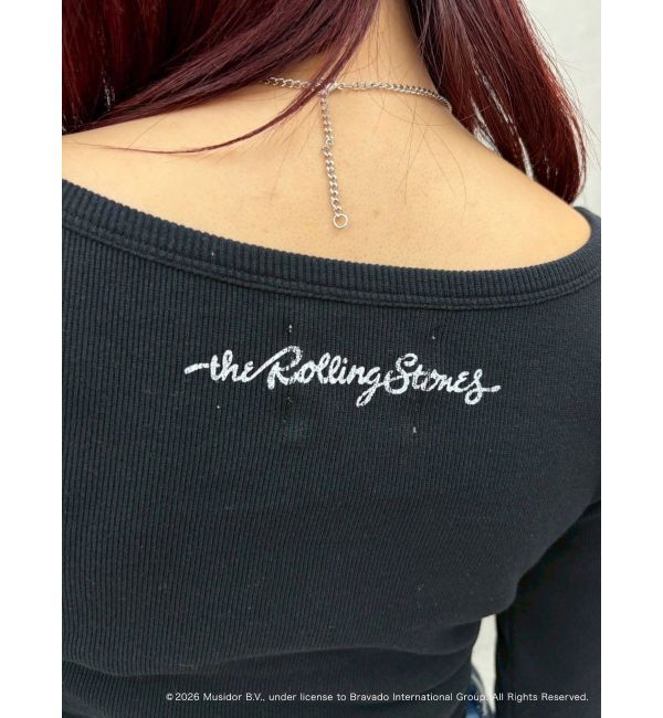 EVRIS「【ザ・ローリング・ストーンズ】ヘンリーネックトップス」|Tシャツ・カットソー|