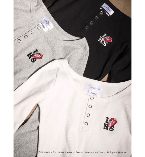 EVRIS「【ザ・ローリング・ストーンズ】ヘンリーネックトップス」|Tシャツ・カットソー|