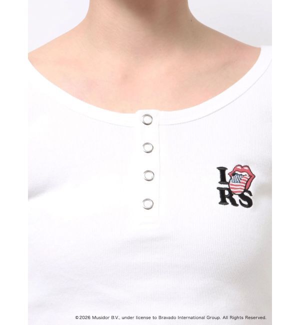 EVRIS「【ザ・ローリング・ストーンズ】ヘンリーネックトップス」|Tシャツ・カットソー|