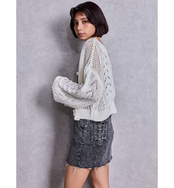 GYDA「2WAYメッシュブリーチニットトップス」|ニット・セーター|