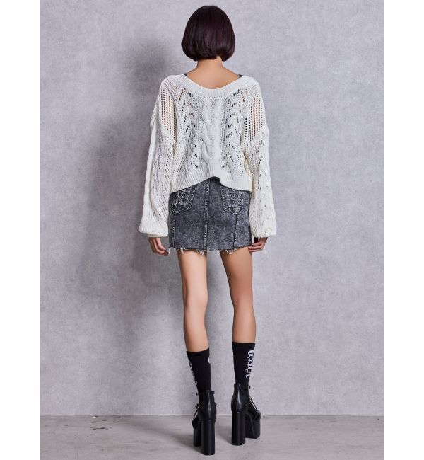 GYDA「2WAYメッシュブリーチニットトップス」|ニット・セーター|