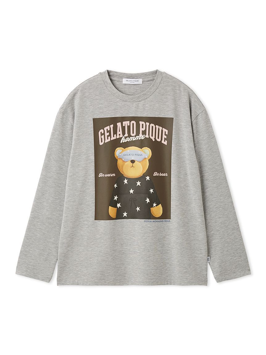 GELATO PIQUE HOMME「【HOMME】グッドモーニングベアレーヨンロンT」|ルームウェア|GRY