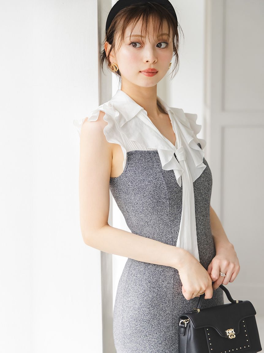 SNIDEL「Sustainableフリルカラードッキングワンピース」|ワンピース|