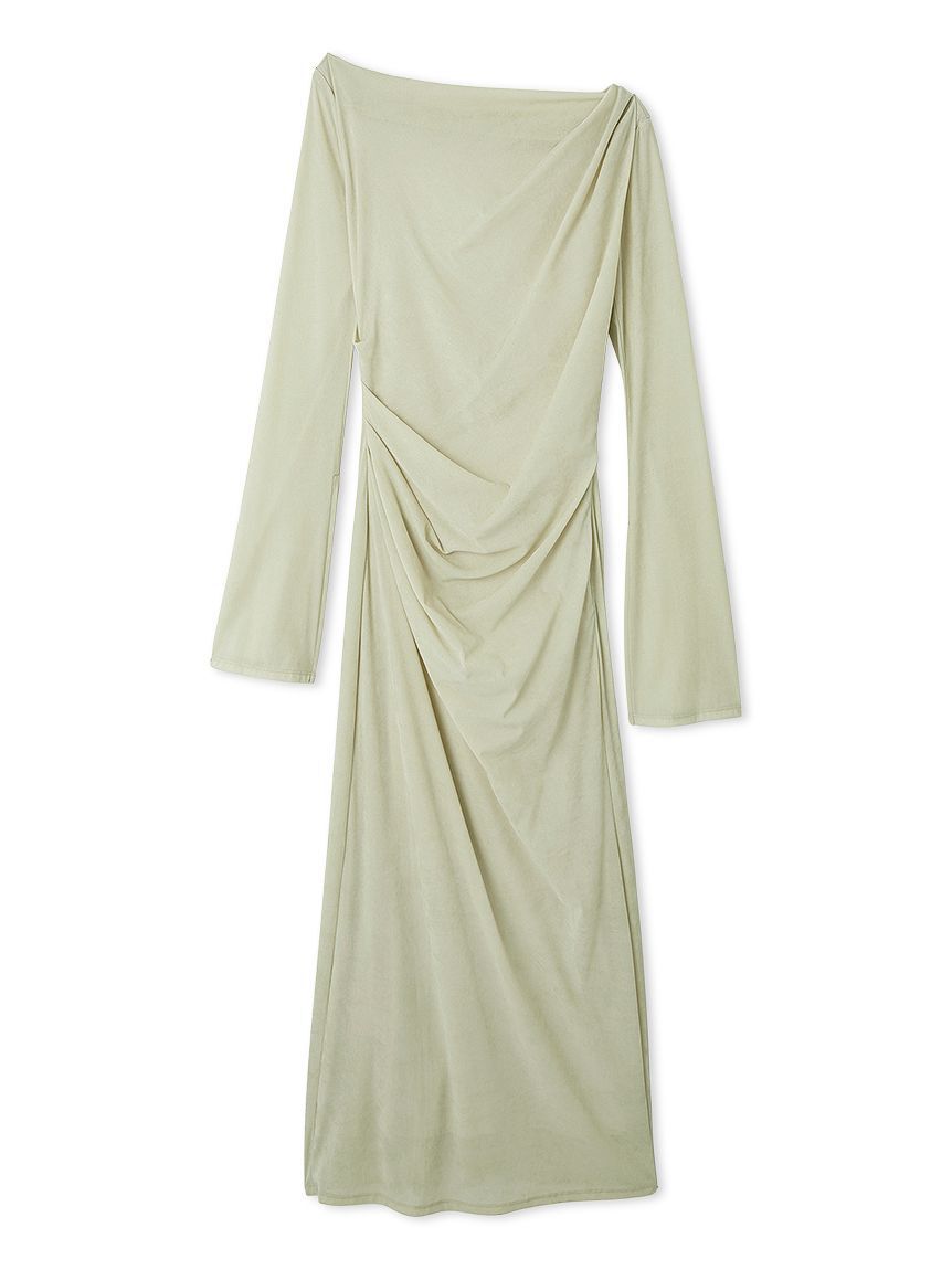 SNIDEL「フロッキーベロアドレープドレス」|ドレス|OLV