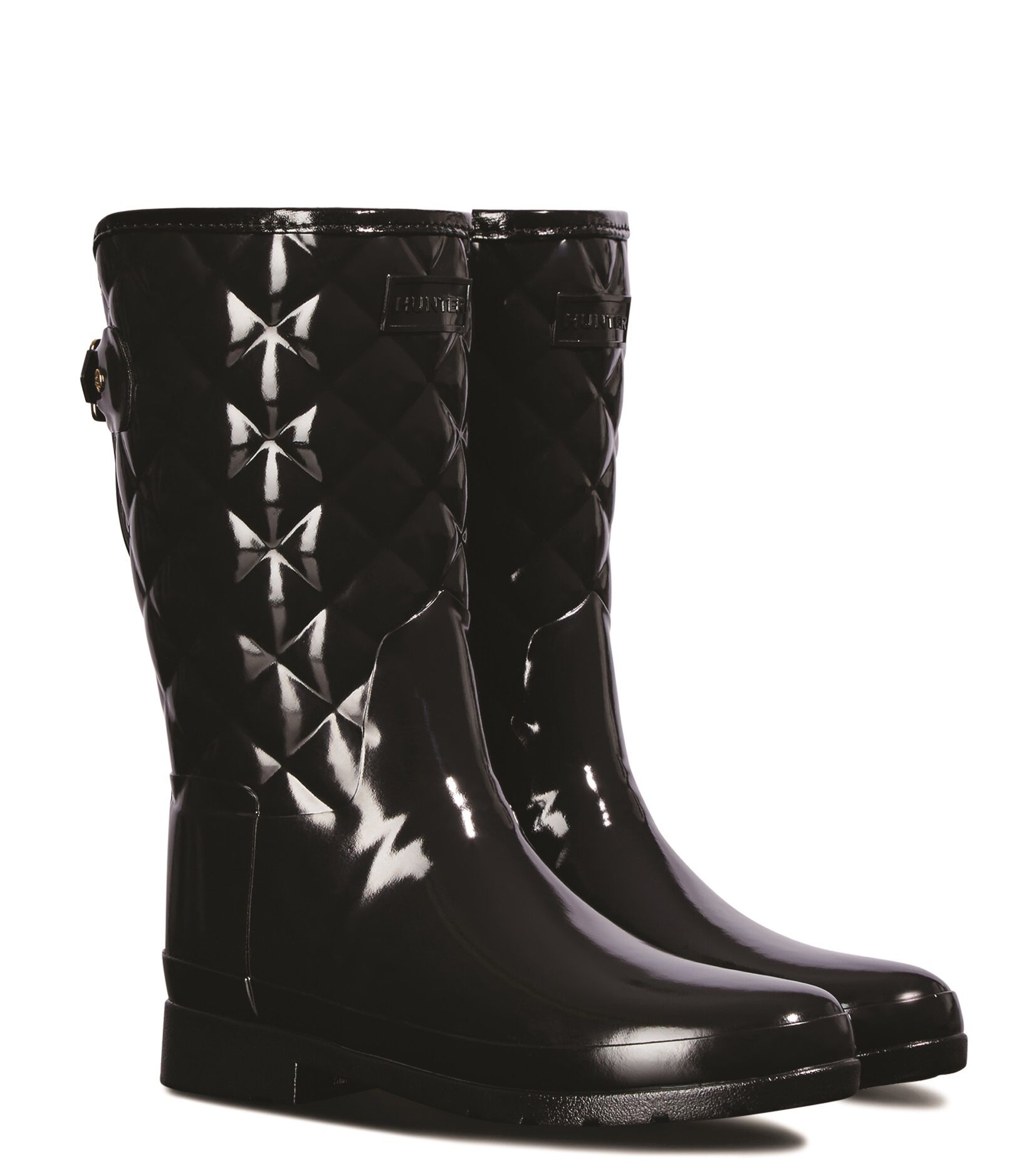 HUNTER「REFINED GLOSS QUILT SHORT」|レインシューズ|BLK