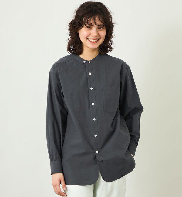 MACKINTOSH PHILOSOPHY「【GREY LABEL】バンドカラーシャツ」|シャツ・ブラウス|ブラック